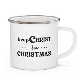 Enamel Camping Mug, Keep Christ In Christmas, Christian Holiday