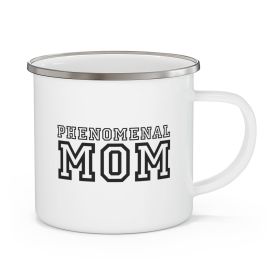 Enamel Camping Mug, Phenomenal Mom a Heartfelt Gift For Mothers, Black